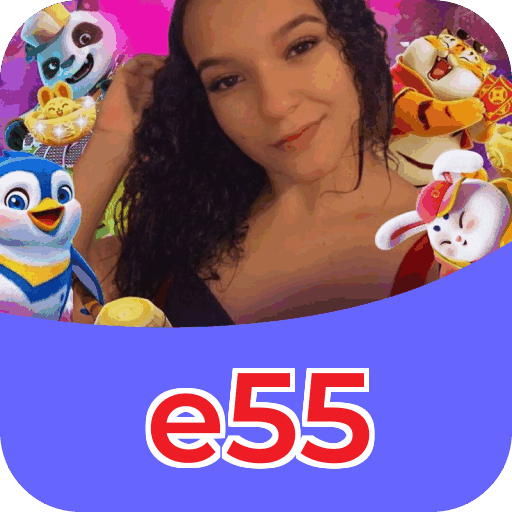 Plataforma e55 mostrando interface moderna, jogos certificados e recursos de segurança licenciados